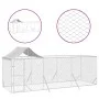 Perrera de exterior con techo acero galvanizado plata 6x2x2,5 m de vidaXL, Casetas y cercados para perros - Ref: Foro24-31904...