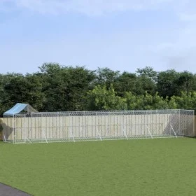 Außenzwinger mit silberverzinktem Stahldach 14x2x2,5m von vidaXL, Hundehütten und Zäune - Ref: Foro24-3190469, Preis: 471,28 ...