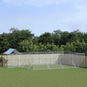 Außenzwinger mit silberverzinkter Stahlmarkise 10x6x2,5m von vidaXL, Hundehütten und Zäune - Ref: Foro24-3190472, Preis: 489,...