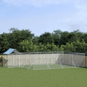 Außenzwinger mit silberverzinkter Stahlmarkise 10x6x2,5m von vidaXL, Hundehütten und Zäune - Ref: Foro24-3190472, Preis: 479,...