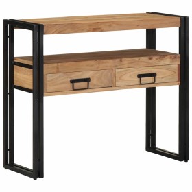 Mesa Consola Marrón 90 x 33 x 75 cm madera maciza de acacia