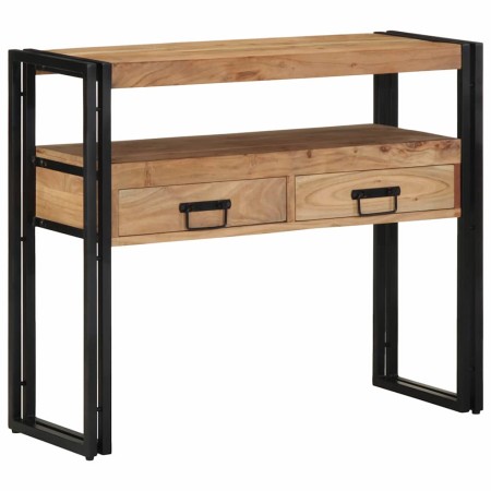 Mesa Consola Marrón 90 x 33 x 75 cm madera maciza de acacia