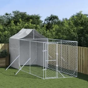 Außenzwinger mit silbernem verzinktem Stahldach 2x6x2,5 m von vidaXL, Hundehütten und Zäune - Ref: Foro24-3190475, Preis: 306...