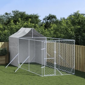 Außenzwinger mit silbernem verzinktem Stahldach 2x6x2,5 m von vidaXL, Hundehütten und Zäune - Ref: Foro24-3190475, Preis: 299...