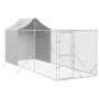 Außenzwinger mit silbernem verzinktem Stahldach 2x6x2,5 m von vidaXL, Hundehütten und Zäune - Ref: Foro24-3190475, Preis: 299...