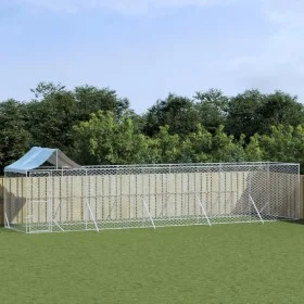 Außenzwinger mit verzinktem silbernen Dach, 10x2x2,5m. von vidaXL, Hundehütten und Zäune - Ref: Foro24-3190468, Preis: 380,88...