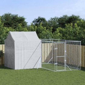 Außenzwinger mit verzinktem Stahldach silber 4x4x2,5 m von vidaXL, Hundehütten und Zäune - Ref: Foro24-3190478, Preis: 299,73...