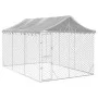 Außenzwinger mit silberverzinktem Stahldach 3x4,5x2,5 m von vidaXL, Hundehütten und Zäune - Ref: Foro24-3190487, Preis: 338,3...