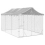 Außenzwinger mit silberverzinktem Stahldach 3x4,5x2,5 m von vidaXL, Hundehütten und Zäune - Ref: Foro24-3190487, Preis: 332,1...