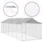Perrera de exterior con techo acero galvanizado plata 3x9x2,5 m by vidaXL, Dog kennels and fences - Ref: Foro24-3190490, Pric...