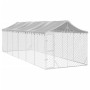 Perrera de exterior con techo acero galvanizado plata 3x9x2,5 m von vidaXL, Hundehütten und Zäune - Ref: Foro24-3190490, Prei...