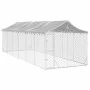 Perrera de exterior con techo acero galvanizado plata 3x9x2,5 m by vidaXL, Dog kennels and fences - Ref: Foro24-3190490, Pric...