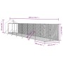 Außenzwinger mit verzinktem Stahlgestell und silbernem Sonnendach, 2x14x2,5m. von vidaXL, Hundehütten und Zäune - Ref: Foro24...