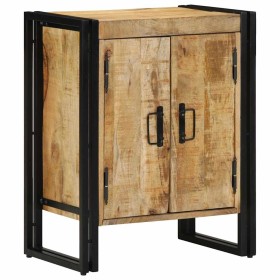 Armario para Zapatos con estante Negro Madera maciza de Mango Armario para Zapatos con estante Negro Madera maciza de Mango