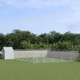 Außenzwinger mit silberverzinkter Stahlmarkise 12x12x2,5 m von vidaXL, Hundehütten und Zäune - Ref: Foro24-3190482, Preis: 77...