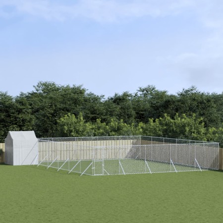 Außenzwinger mit silberverzinkter Stahlmarkise 12x12x2,5 m von vidaXL, Hundehütten und Zäune - Ref: Foro24-3190482, Preis: 77...