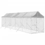 Außenzwinger mit silberverzinkter Stahlmarkise 2x10x2,5m von vidaXL, Hundehütten und Zäune - Ref: Foro24-3190484, Preis: 450,...