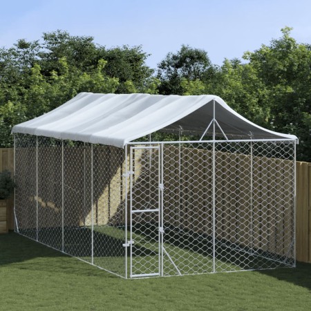 Außenzwinger mit silberverzinkter Stahlmarkise 3x6x2,5 m von vidaXL, Hundehütten und Zäune - Ref: Foro24-3190488, Preis: 412,...