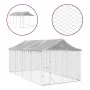 Perrera de exterior con toldo acero galvanizado plata 3x6x2,5 m de vidaXL, Casetas y cercados para perros - Ref: Foro24-31904...
