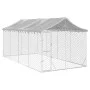 Außenzwinger mit silberverzinkter Stahlmarkise 3x6x2,5 m von vidaXL, Hundehütten und Zäune - Ref: Foro24-3190488, Preis: 412,...