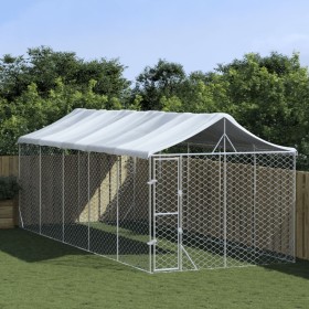 Außenzwinger mit silberverzinktem Stahldach 3x7,5x2,5 m von vidaXL, Hundehütten und Zäune - Ref: Foro24-3190489, Preis: 492,8...