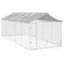 Außenzwinger mit silberverzinktem Stahldach 3x7,5x2,5 m von vidaXL, Hundehütten und Zäune - Ref: Foro24-3190489, Preis: 492,6...