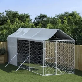 Außenzwinger mit silberverzinkter Stahlmarkise 2x6x2,5 m von vidaXL, Hundehütten und Zäune - Ref: Foro24-3190491, Preis: 346,...