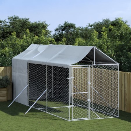 Außenzwinger mit silberverzinkter Stahlmarkise 2x6x2,5 m von vidaXL, Hundehütten und Zäune - Ref: Foro24-3190491, Preis: 338,...