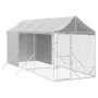 Outdoor kennel with silver galvanized steel awning 2x6x2.5 m by vidaXL, Dog kennels and fences - Ref: Foro24-3190491, Price: ...