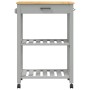 Carrito de cocina MONZA madera maciza de pino 60x40x90 cm