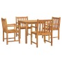 Juego de comedor de jardín 5 piezas madera maciza de acacia