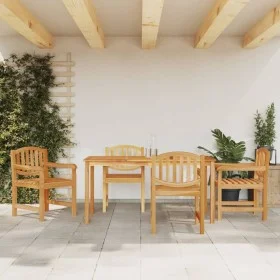 Juego de comedor para jardín 5 piezas madera maciza de teca by vidaXL, Garden sets - Ref: Foro24-3157931, Price: 676,92 €, Di...