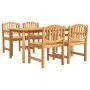 Juego de comedor para jardín 5 piezas madera maciza de teca de vidaXL, Conjuntos de jardín - Ref: Foro24-3157931, Precio: 676...