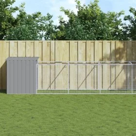 Hundehütte aus hellgrauem verzinktem Stahl 110x609x110cm von vidaXL, Hundehütten - Ref: Foro24-3189085, Preis: 337,26 €, Raba...