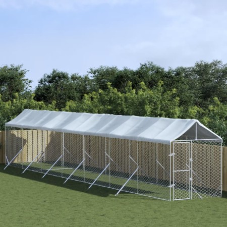 Außenzwinger mit silberverzinkter Stahlmarkise 2x14x2,5m von vidaXL, Hundehütten und Zäune - Ref: Foro24-3190485, Preis: 664,...