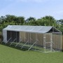 Außenzwinger mit silberverzinkter Stahlmarkise 2x14x2,5m von vidaXL, Hundehütten und Zäune - Ref: Foro24-3190493, Preis: 703,...