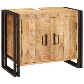 Mueble para lavabo de baño Madera maciza de Mango y Hierro