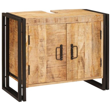 Mueble para lavabo de baño Madera maciza de Mango y Hierro