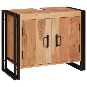 Mueble para lavabo de baño Madera maciza de Acacia y Hierro