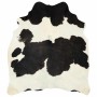 Alfombra de piel de vaca auténtica negro y blanco 180x220 cm