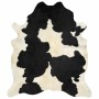 Alfombra de piel de vaca auténtica negro y blanco 180x220 cm
