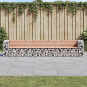 Gabion design garden bench Douglas fir wood 347x71x65.5cm by vidaXL, garden benches - Ref: Foro24-3196255, Price: 399,12 €, D...
