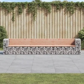 Gabion design garden bench Douglas fir wood 347x71x65.5cm by vidaXL, garden benches - Ref: Foro24-3196255, Price: 420,68 €, D...