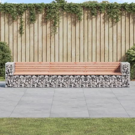 Gabionen-Design-Gartenbank aus Douglasienholz, 347 x 71 x 65,5 cm von vidaXL, Gartenbänke - Ref: Foro24-3196255, Preis: 419,8...