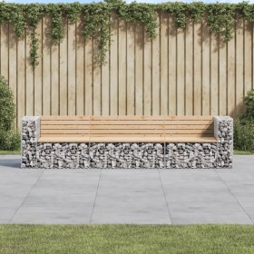 Banco jardín diseño gaviones madera maciza pino 287x71x65,5 cm de vidaXL, Bancos de jardín - Ref: Foro24-3196251, Precio: 334...
