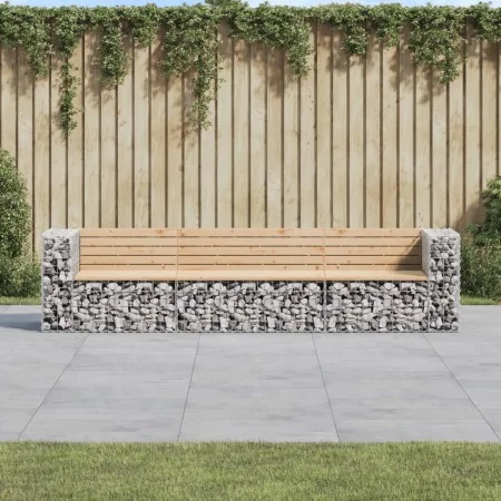 Garden bench design with solid pine wood gabions 287x71x65.5 cm by vidaXL, garden benches - Ref: Foro24-3196251, Price: 346,0...