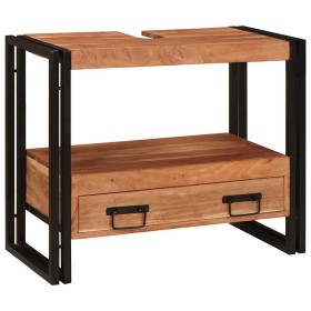 Mueble para lavabo de baño Madera maciza de Acacia y Hierro