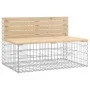 Garden bench design with solid pine wood gabions 287x71x65.5 cm by vidaXL, garden benches - Ref: Foro24-3196251, Price: 346,0...