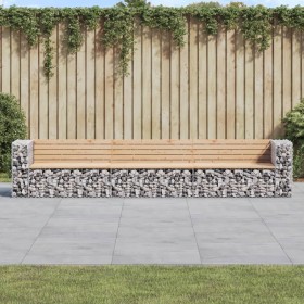 Gabion design garden bench solid pine wood 347x71x65.5 cm by vidaXL, garden benches - Ref: Foro24-3196254, Price: 400,45 €, D...