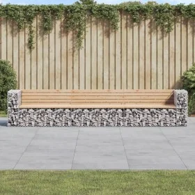 Gabion design garden bench solid pine wood 347x71x65.5 cm by vidaXL, garden benches - Ref: Foro24-3196254, Price: 414,81 €, D...
